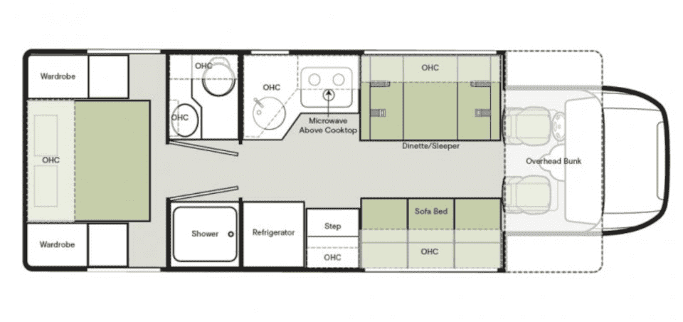 2020 Tiffin Wayfarer 28TM - floor-plan 2020 Tiffin Wayfarer 28TM - floor-plan